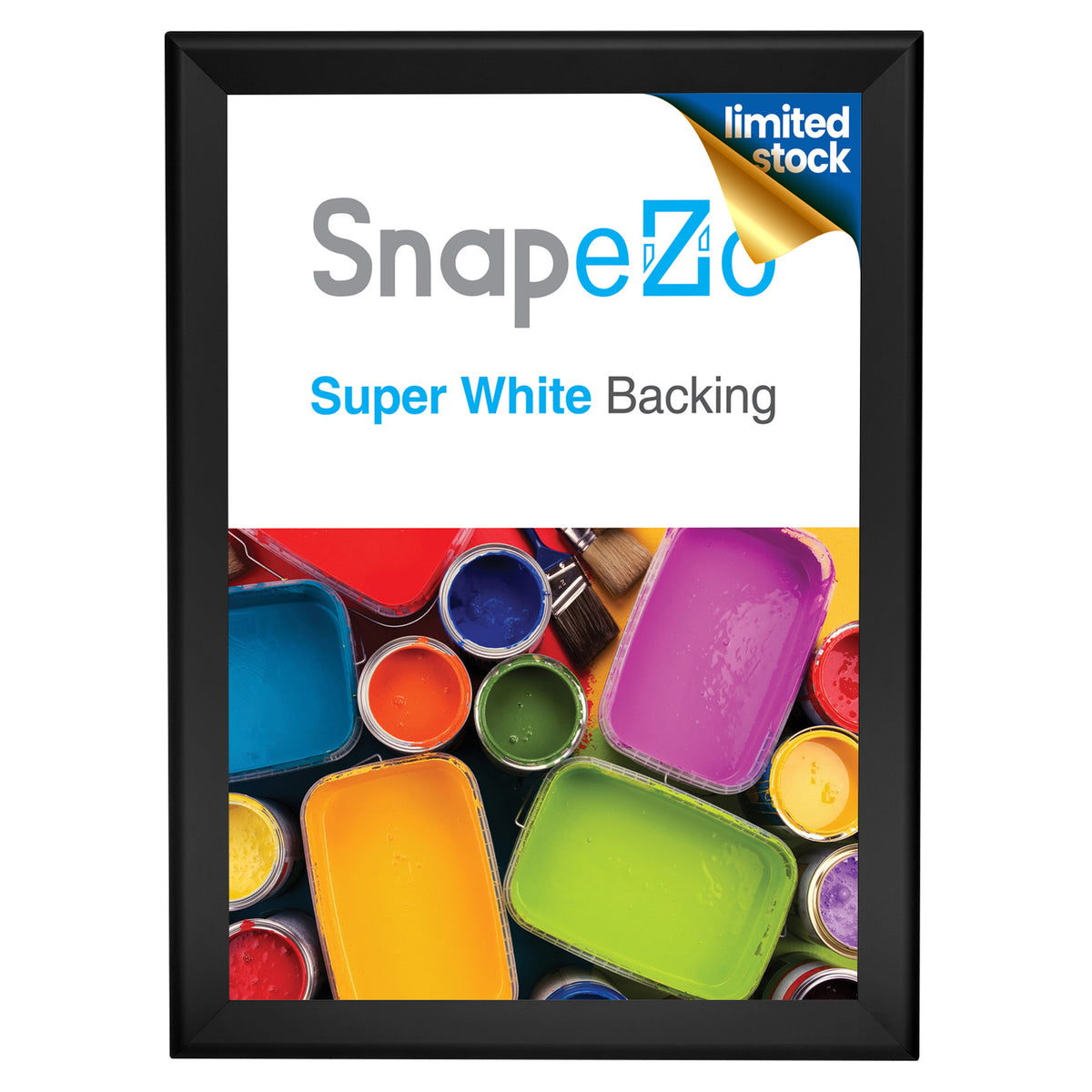 Pack of 3 32x46 Black Snapezo® Snap Frame 1.7" Profile Snap