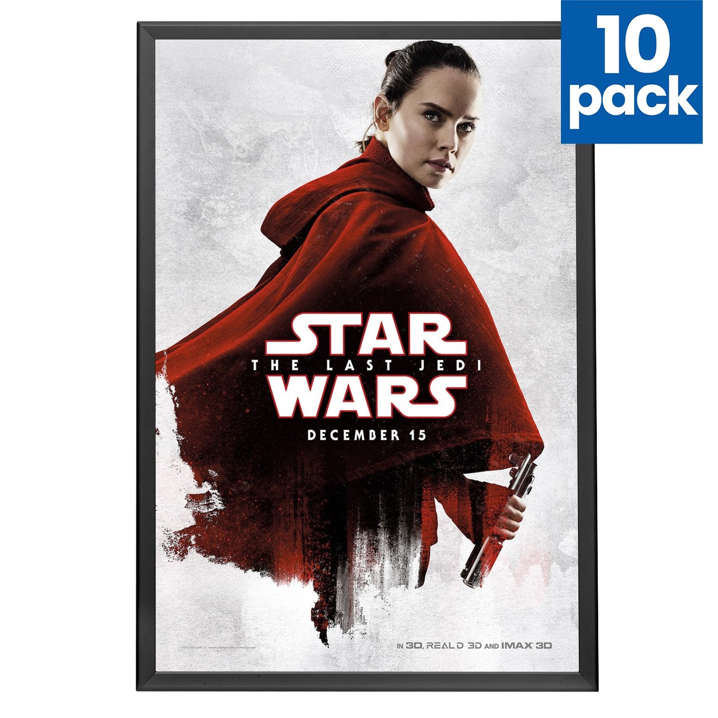 10 Case Pack of Black 24x36 Movie Poster Frame - 1.25" Profile