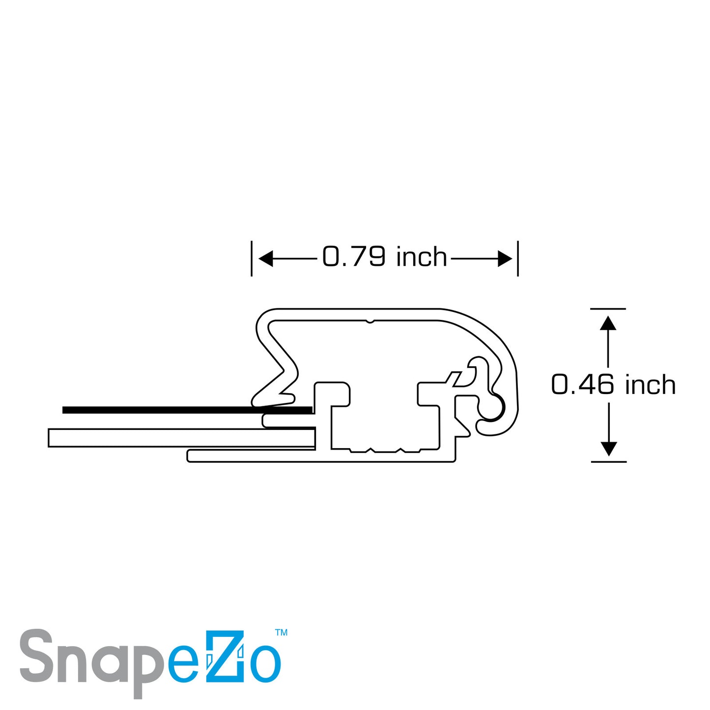 11.7 x 16.5 (A3 Euro Size) Silver Document Frame 0.8 Inch Snapezo®