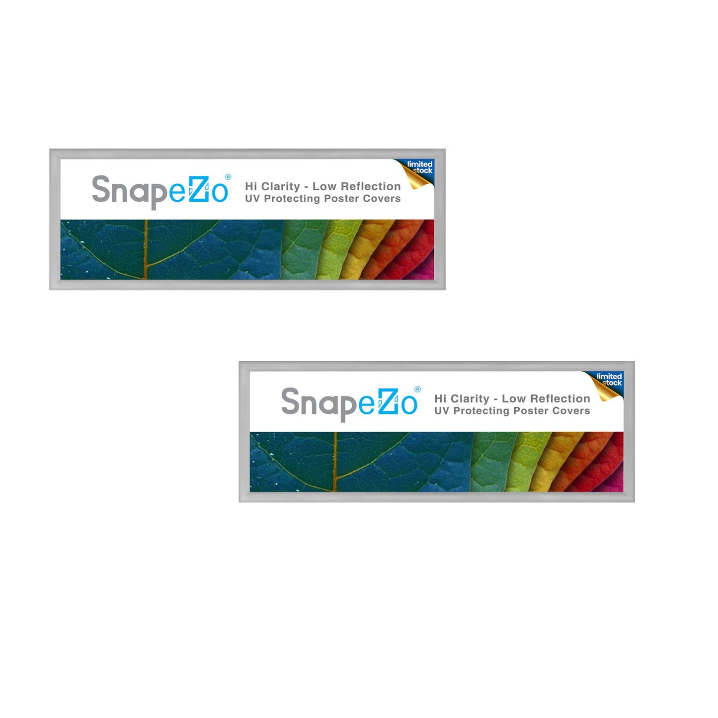 Twin-Pack of 21x62 Silver Snapezo® Snap Frame - 1.7" Profile