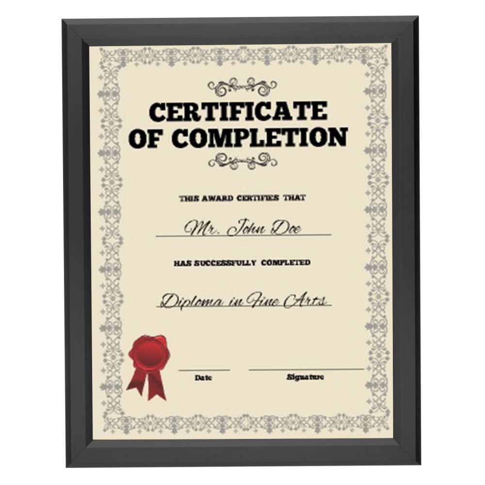 8.5x11 Black Certificate Frame 0.8 Inch Snapezo®