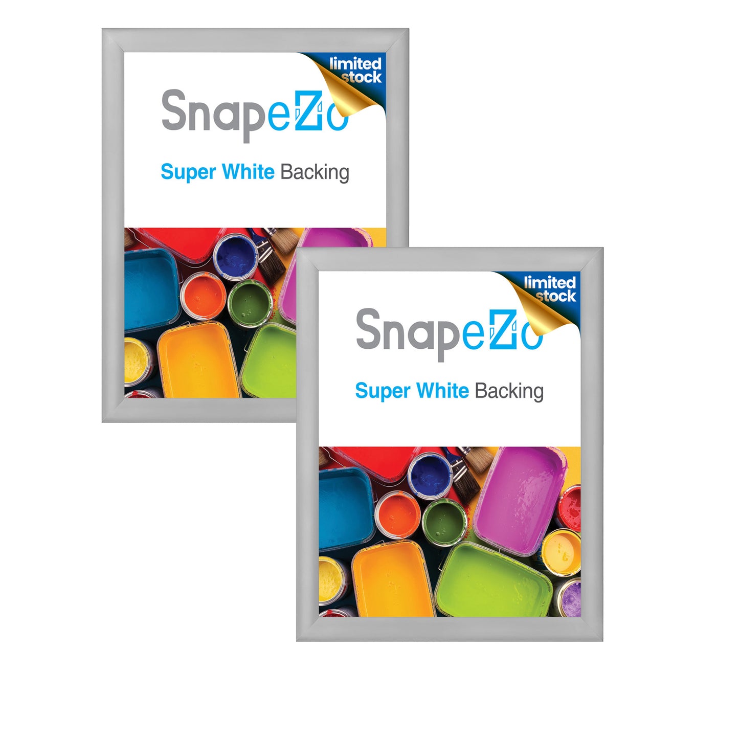 Twin-Pack of 36x48 Silver Foamcore Snap Frame