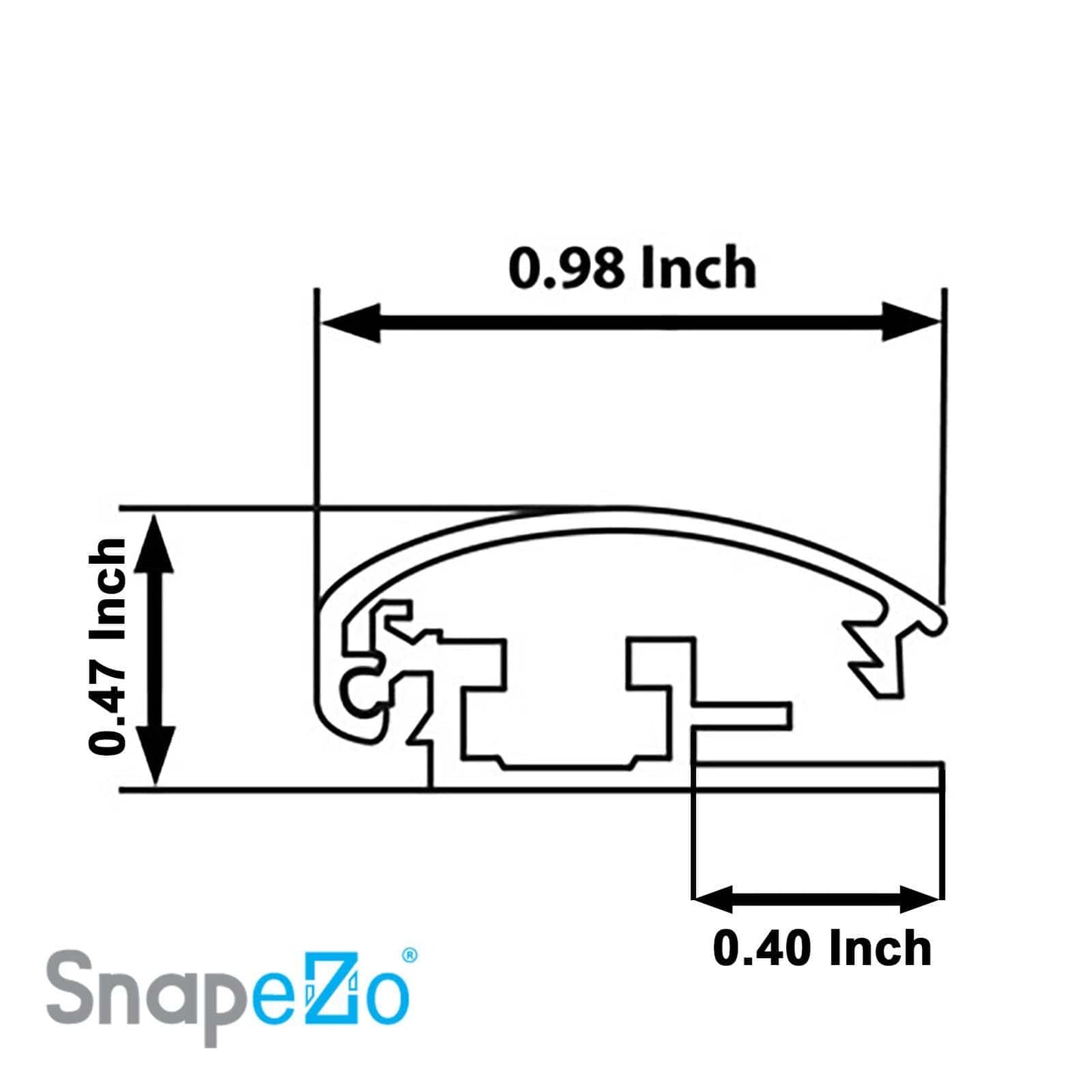 A3 Brushed Black SnapeZo® Snap Frame - 1" Profile - Snap Frames Direct
