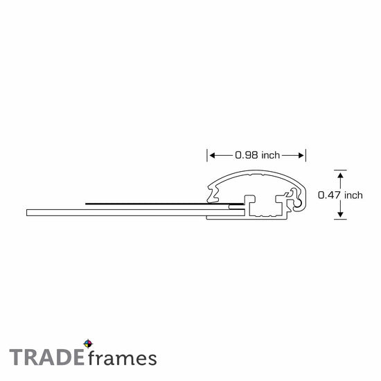 24x36 Silver TRADEframe Round-Cornered - 1" Profile - Snap Frames Direct