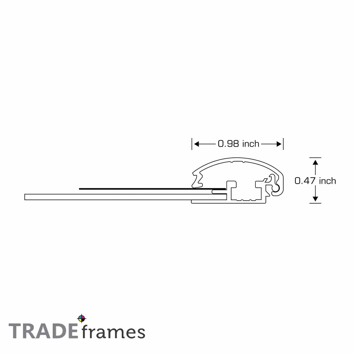 11x14 Silver Snap Frame - 1" Profile - Snap Frames Direct