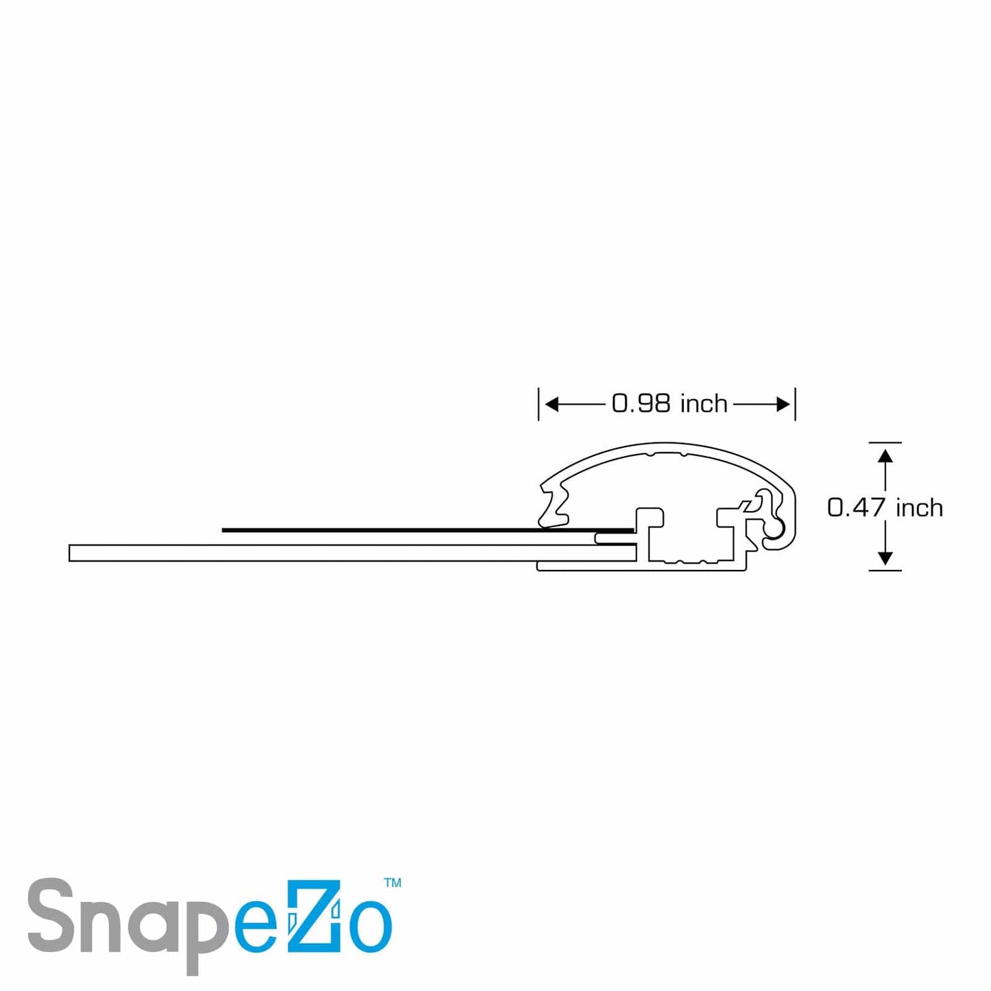 A2 (16.5 x 23.4 in) Silver SnapeZo® Poster Snap Frame 1" - Snap Frames Direct