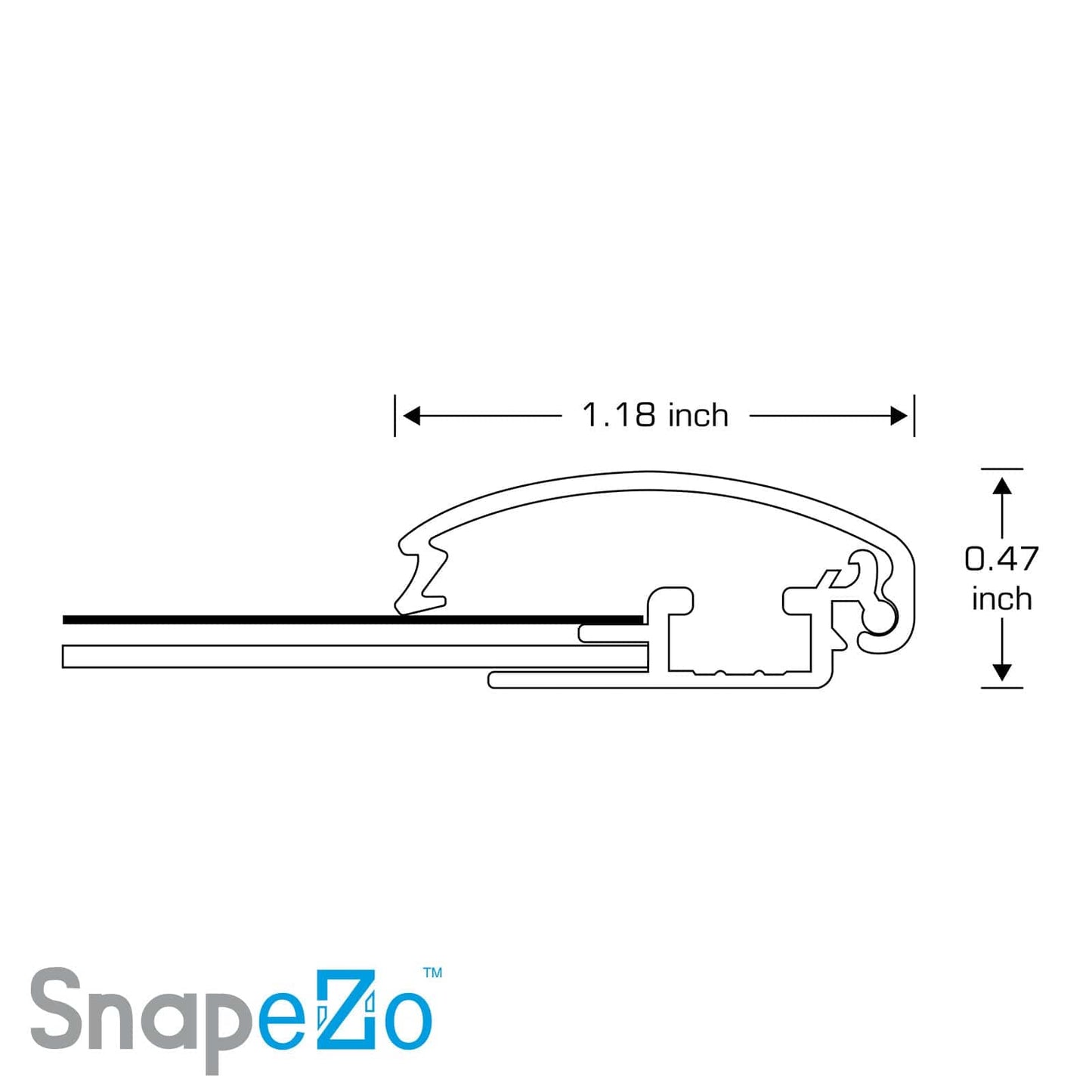 A3 Black SnapeZo® Snap Frame - 1.2" Profile - Snap Frames Direct