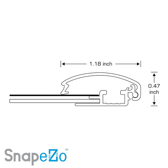 19x28 Silver SnapeZo® Snap Frame - 1.2" Profile - Snap Frames Direct