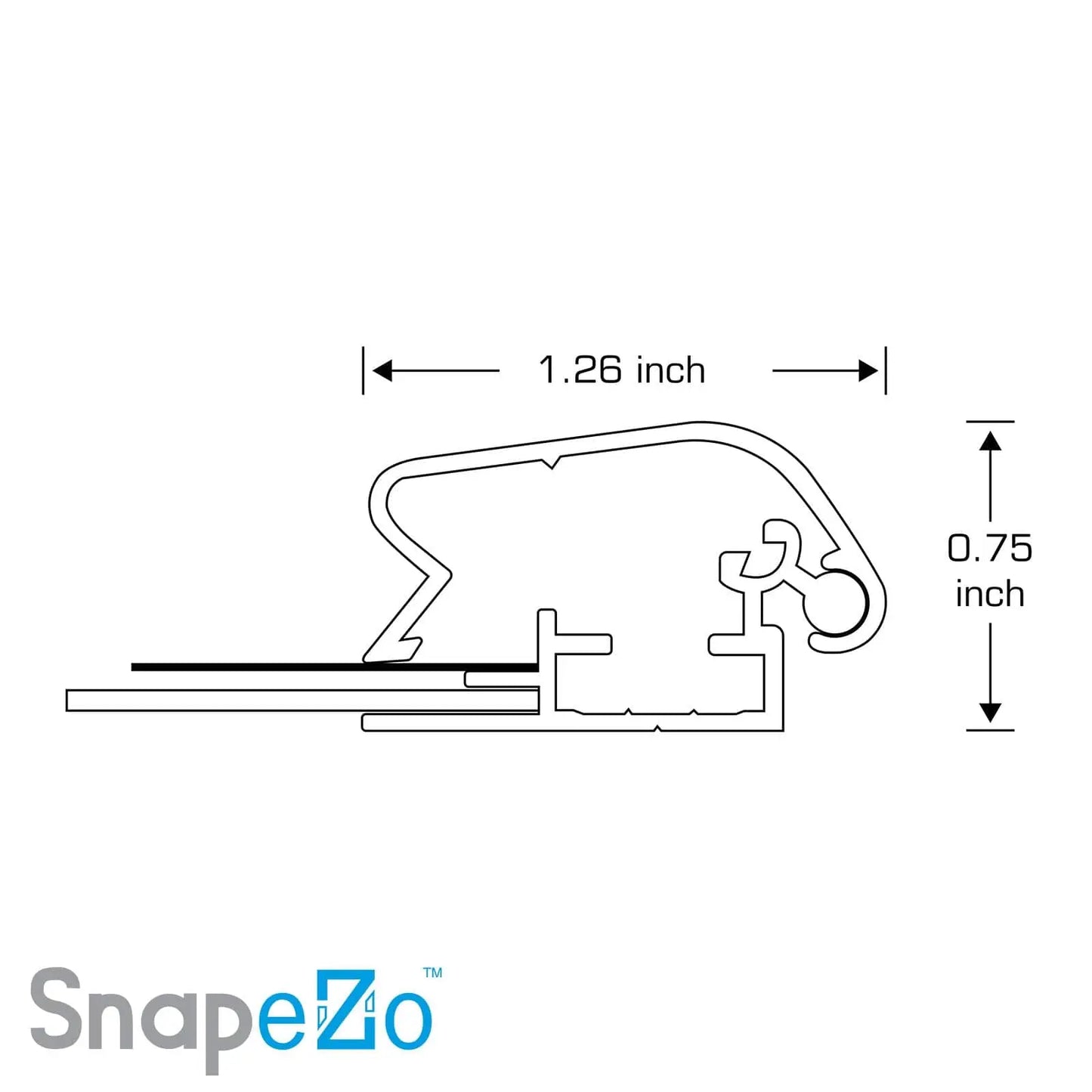 27x41 Silver SnapeZo® Round-Cornered - 1.25" Profile - Snap Frames Direct