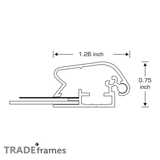 18x24 Black TRADEframe Round-Cornered - 1.25" Profile - Snap Frames Direct