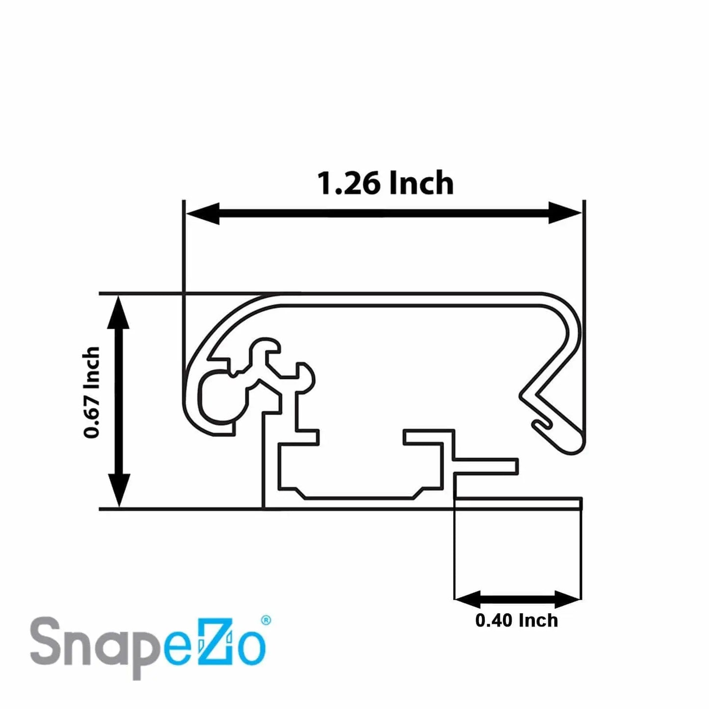 24x36 Black SnapeZo® Double-Sided - 1.25" Profile - Snap Frames Direct