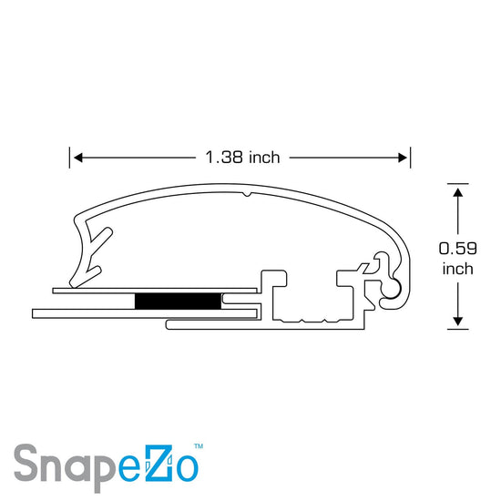 36x48 Black SnapeZo® Weather Resistant - 1.38" Profile - Snap Frames Direct