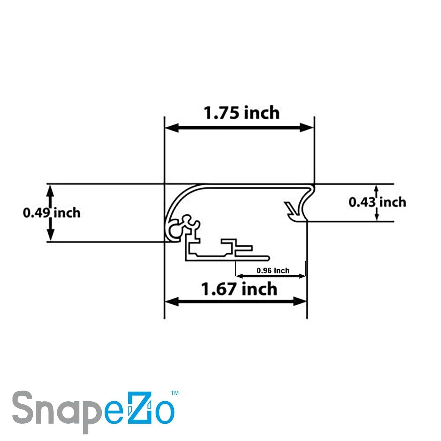 29x42 White SnapeZo® Snap Frame - 1.7" Profile - Snap Frames Direct