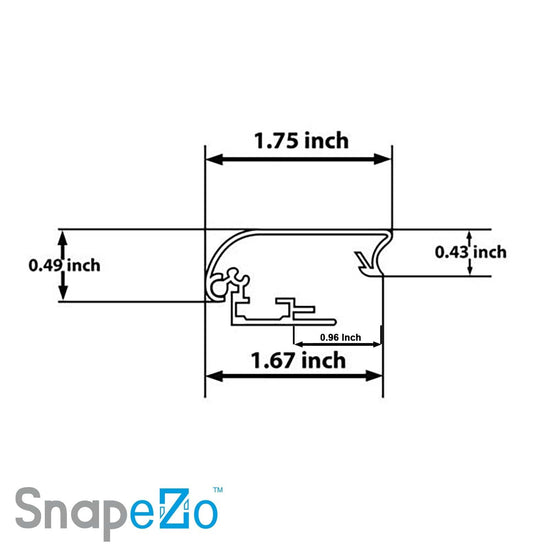 29x42 White SnapeZo® Snap Frame - 1.7" Profile - Snap Frames Direct