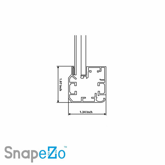 30x40 Silver SnapeZo® Poster Case - 1.77" Profile - Snap Frames Direct