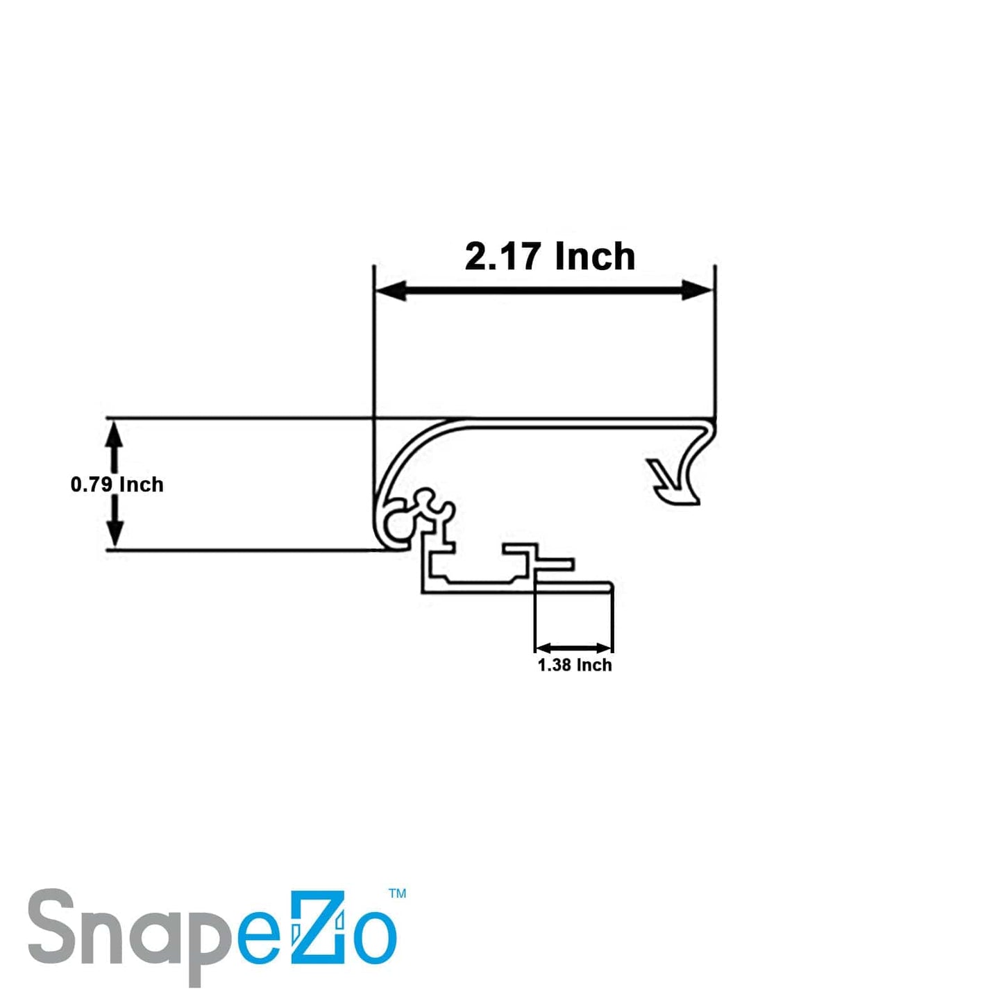 27x40 Inches Silver SnapeZo® Snap Frame - 2.2" profile - Snap Frames Direct