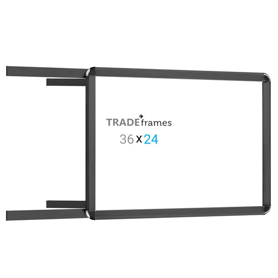 24x36 Black Sidewalk Sign - 1.25" Profile - Snap Frames Direct