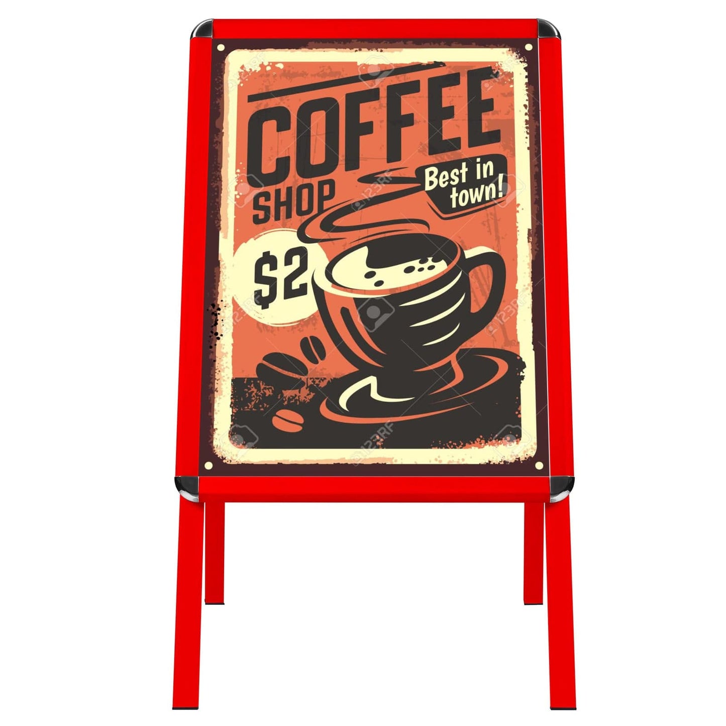 18x24 Red SnapeZo® Sidewalk Sign - 1.25" Profile - Snap Frames Direct