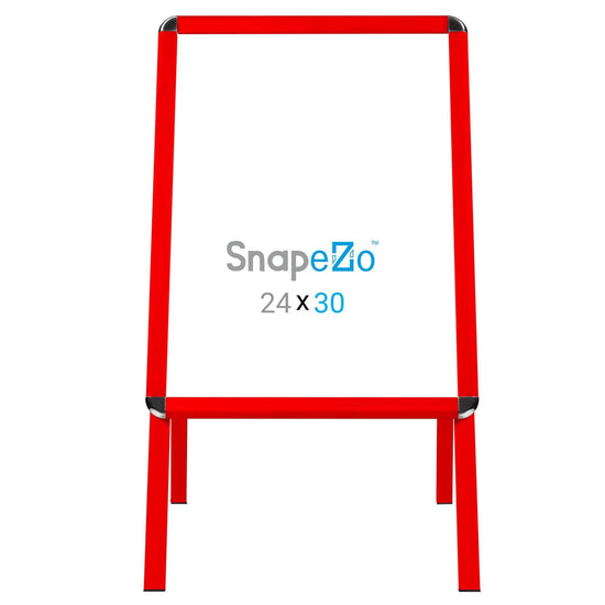 24x30 Red SnapeZo® Sidewalk Sign - 1.25" Profile - Snap Frames Direct