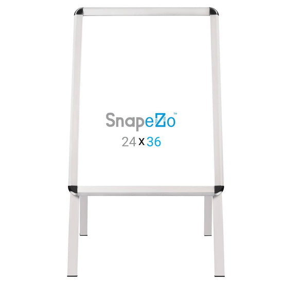 24x36 Silver SnapeZo® Sidewalk Sign - 1.25" Profile - Snap Frames Direct