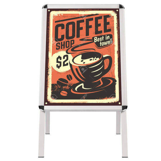 22x28 Silver SnapeZo® Sidewalk Sign - 1.25" Profile - Snap Frames Direct