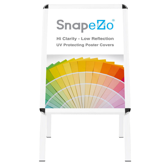 24x36 White SnapeZo® Sidewalk Sign - 1.25" Profile - Snap Frames Direct