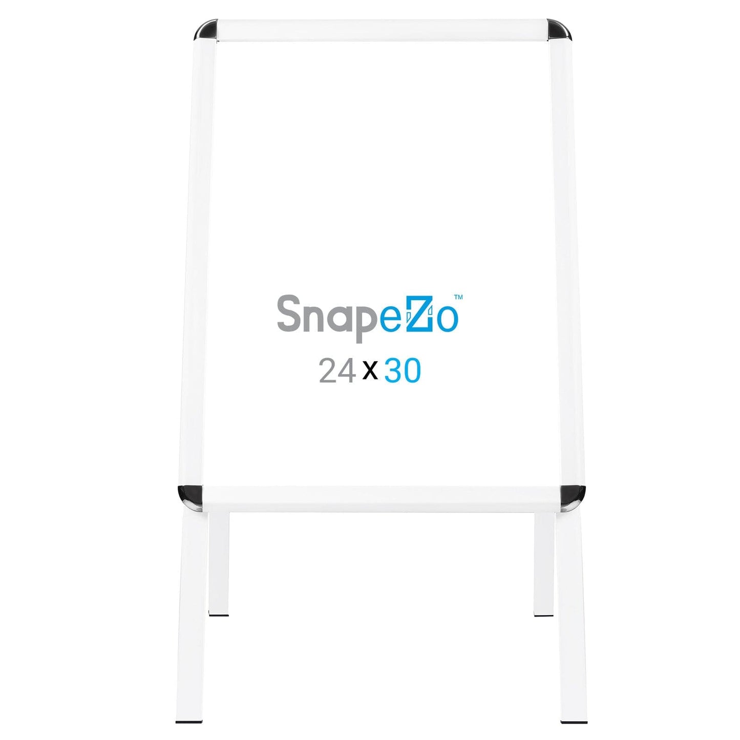 24x30 White SnapeZo® Sidewalk Sign - 1.25" Profile - Snap Frames Direct