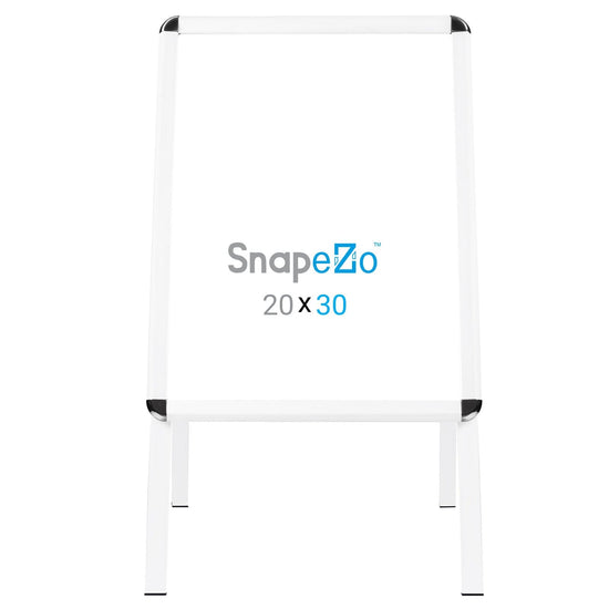 20x30 White SnapeZo® Sidewalk Sign - 1.25" Profile - Snap Frames Direct