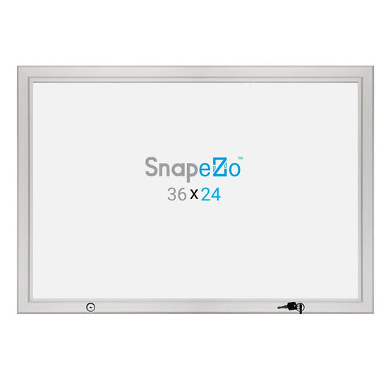 24x36 Silver SnapeZo® Poster Case - 1.77" Profile - Snap Frames Direct