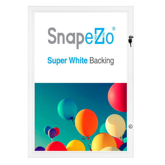 30x40 White SnapeZo® Poster Case - 1.77" Profile - Snap Frames Direct