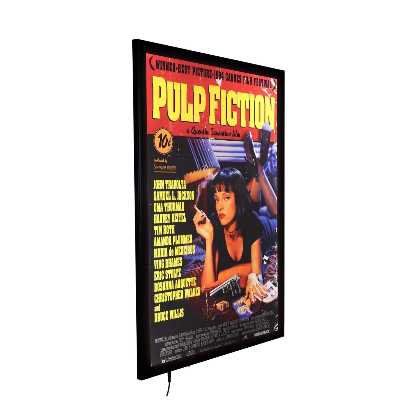27x40 Inches Black SnapeZo® Glow LED Home Theater Frame - 1.38" Profile - Snap Frames Direct
