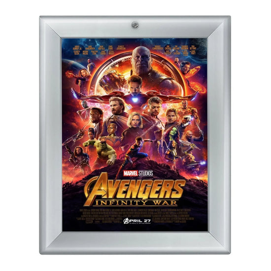 Silver locking snap frame poster size 30X40 - 1.25 inch profile - Snap Frames Direct