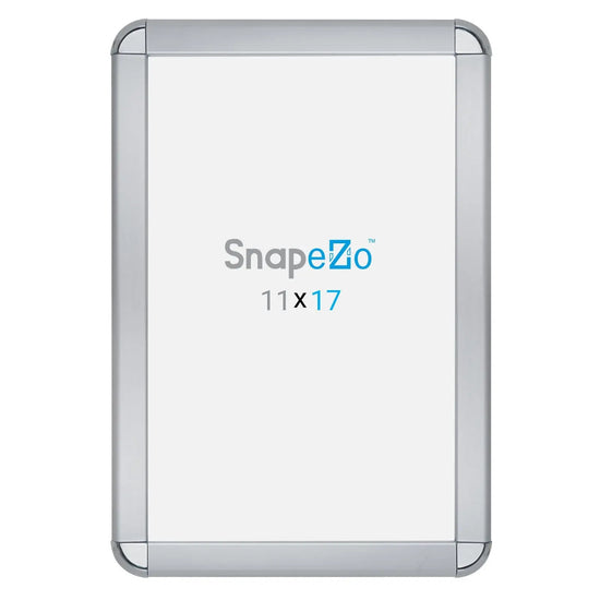 11x17 Silver SnapeZo® Round-Cornered - 1.25" Profile - Snap Frames Direct
