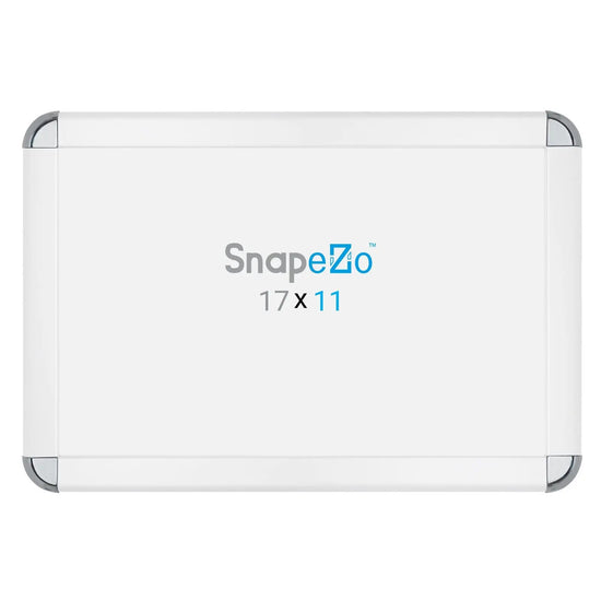 11x17 White SnapeZo® Round-Cornered - 1.25" Profile - Snap Frames Direct