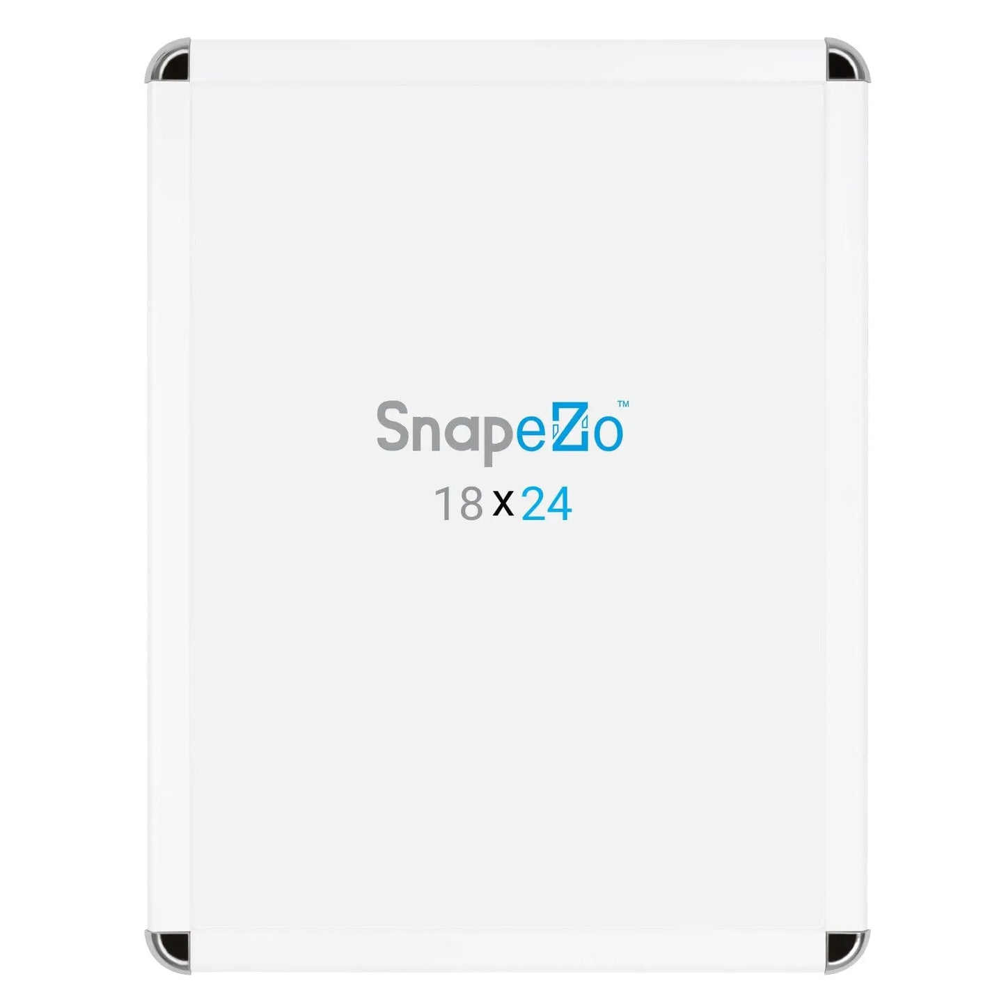 18x24 White SnapeZo® Round-Cornered - 1.25" Profile - Snap Frames Direct