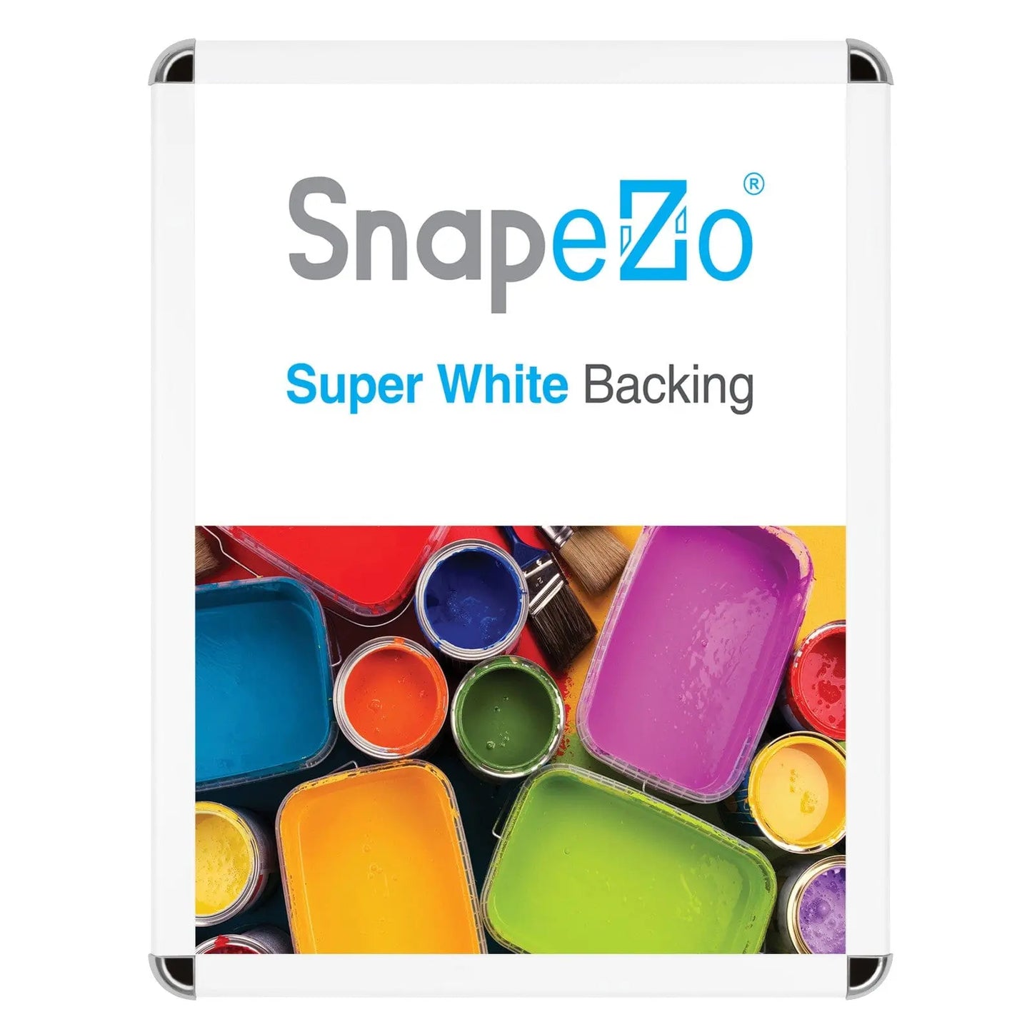 18x24 White SnapeZo® Round-Cornered - 1.25" Profile - Snap Frames Direct