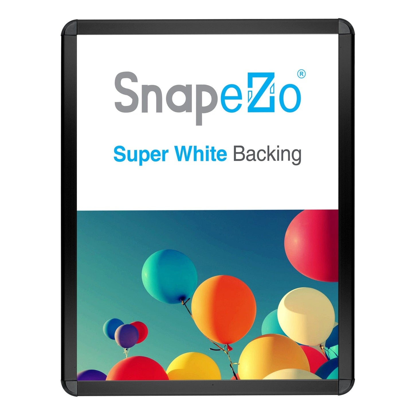 17x22 Inches Black SnapeZo® Round Corner - 1.25" profile - Snap Frames Direct