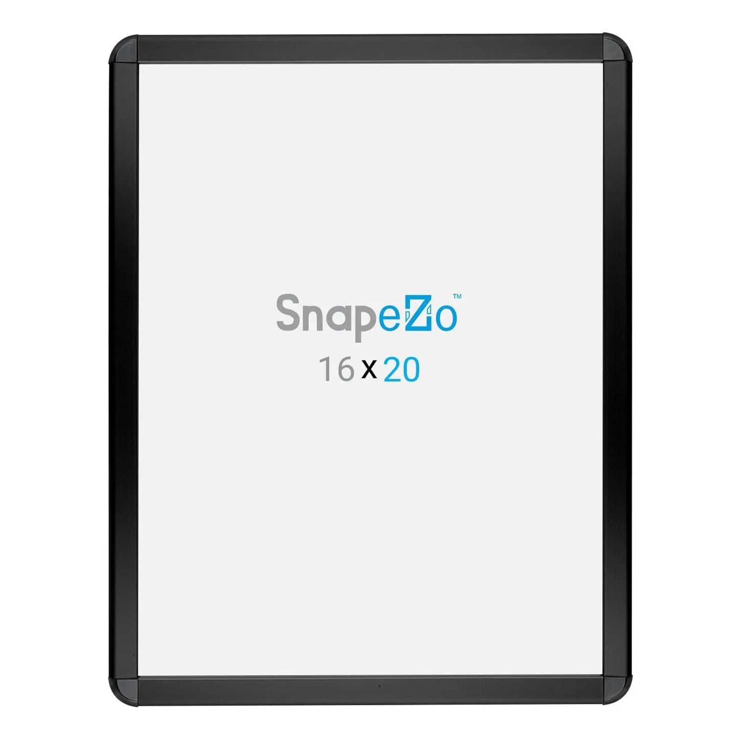 16x20 Black SnapeZo® Round-Cornered - 1.25" Profile - Snap Frames Direct