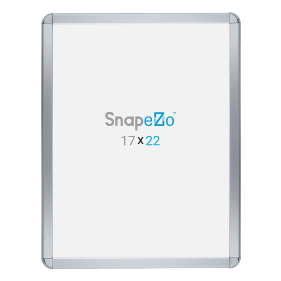 17x22 Inches Silver SnapeZo® Round Corner - 1.25" profile - Snap Frames Direct