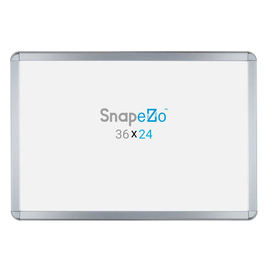 24x36 Silver SnapeZo® Round-Cornered - 1.25" Profile - Snap Frames Direct