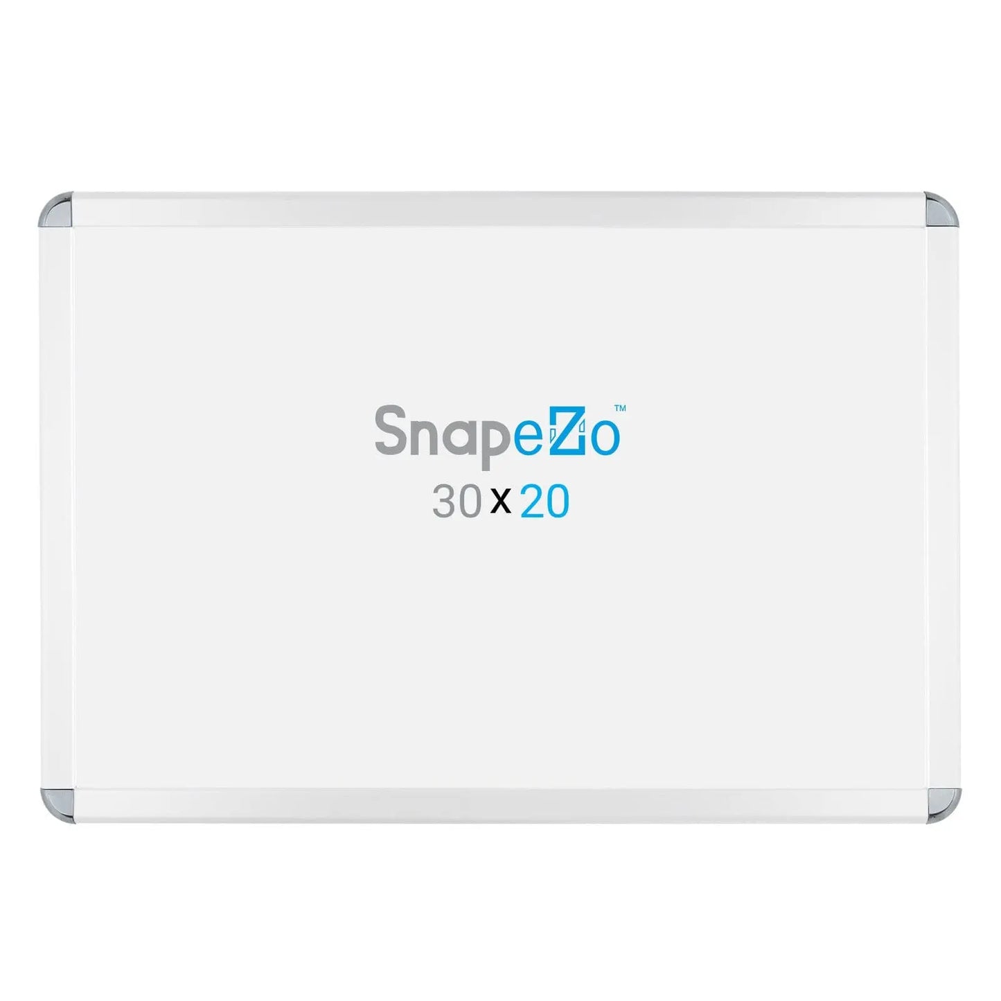 20x30 White SnapeZo® Round-Cornered - 1.25" Profile - Snap Frames Direct