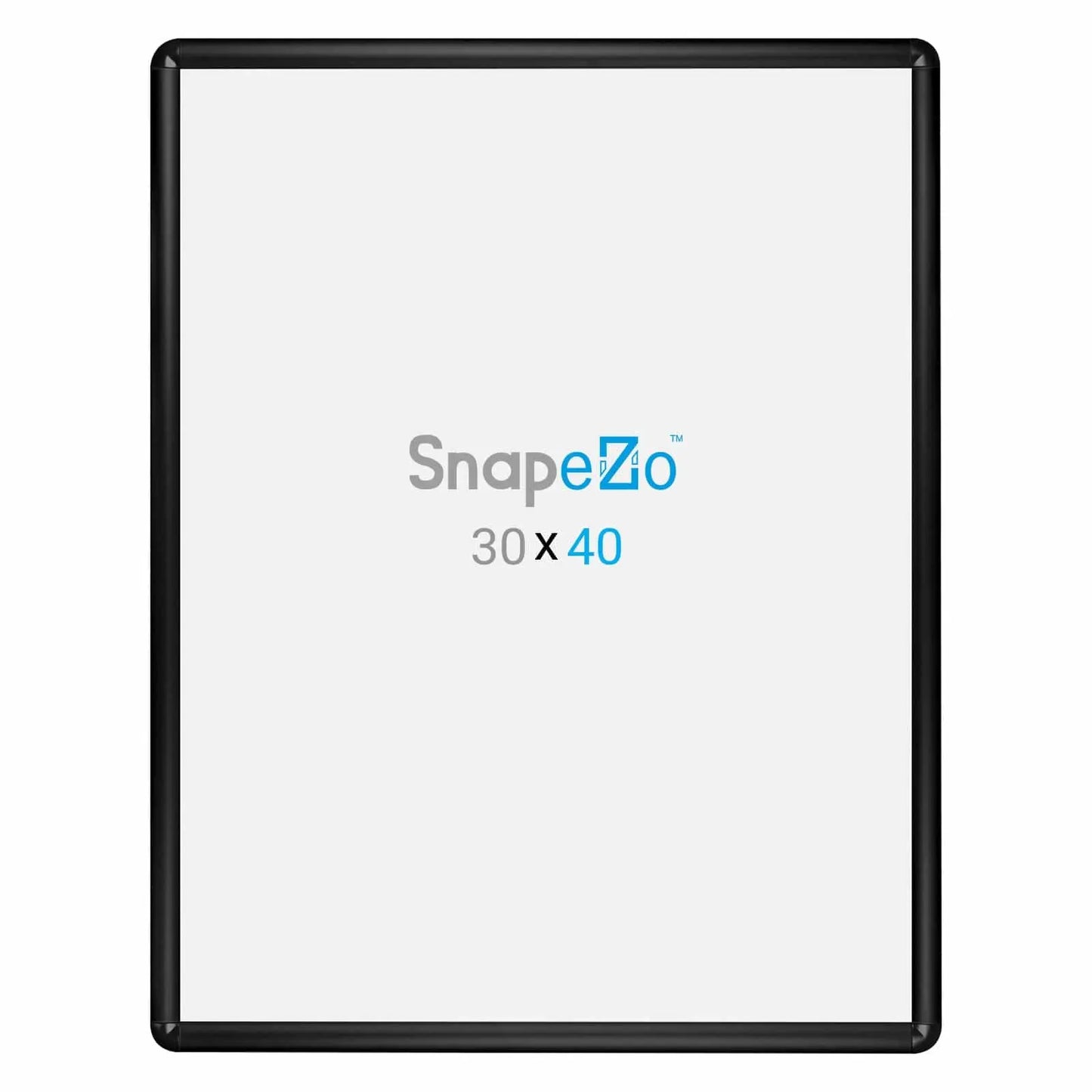 30x40 Black SnapeZo® Round-Cornered - 1.25" Profile - Snap Frames Direct