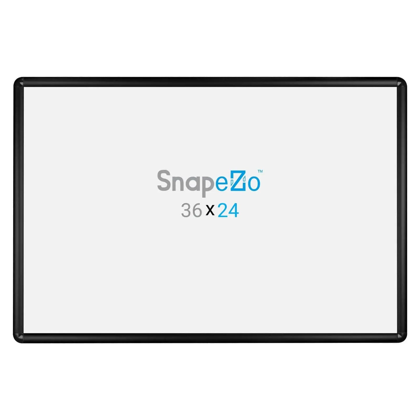 24x36 Black SnapeZo® Round-Cornered - 1" Profile - Snap Frames Direct