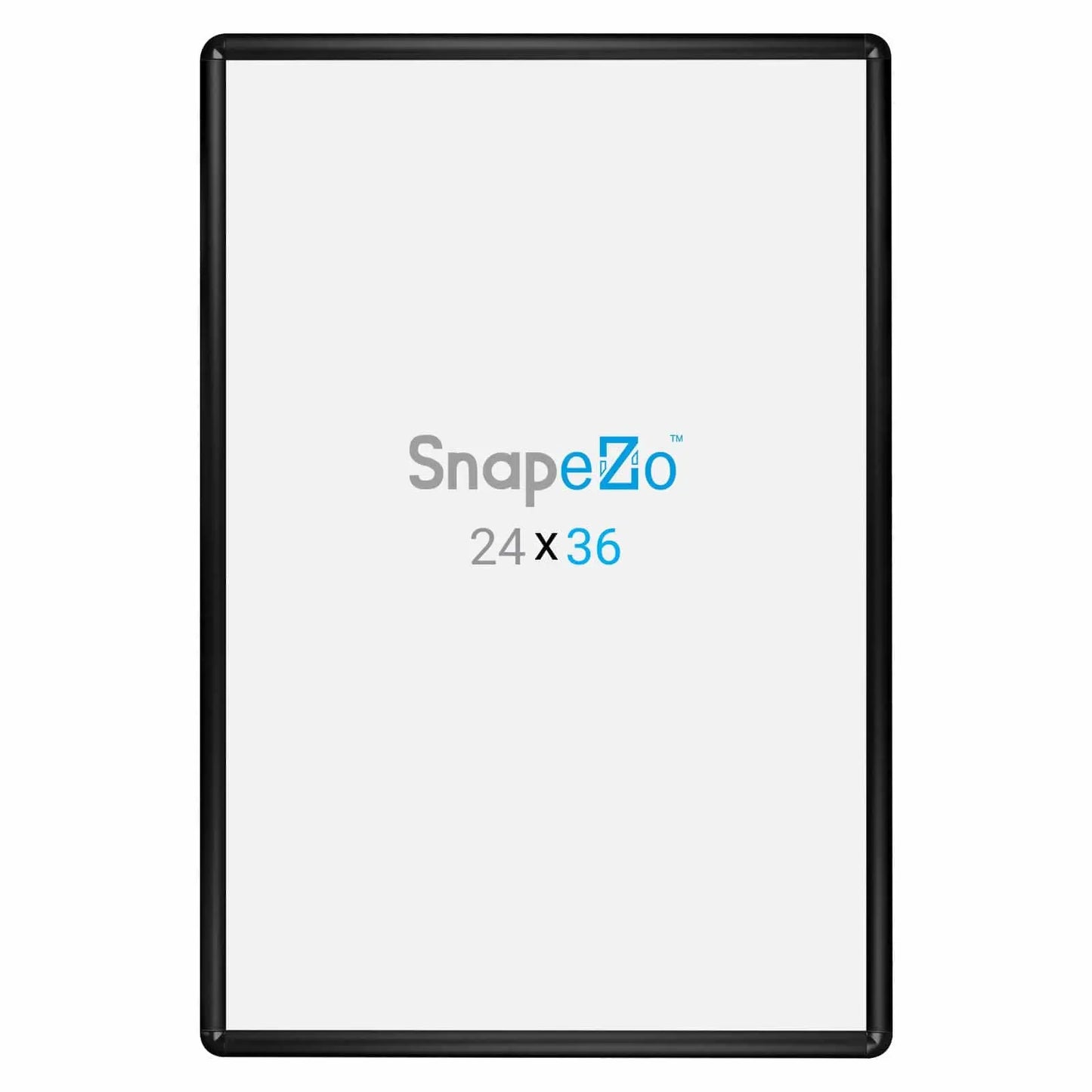 24x36 Black SnapeZo® Round-Cornered - 1" Profile - Snap Frames Direct