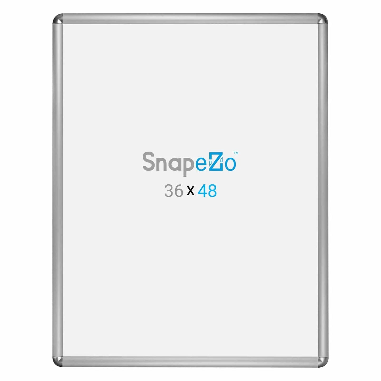 36x48 Silver SnapeZo® Round-Cornered - 1.25" Profile - Snap Frames Direct