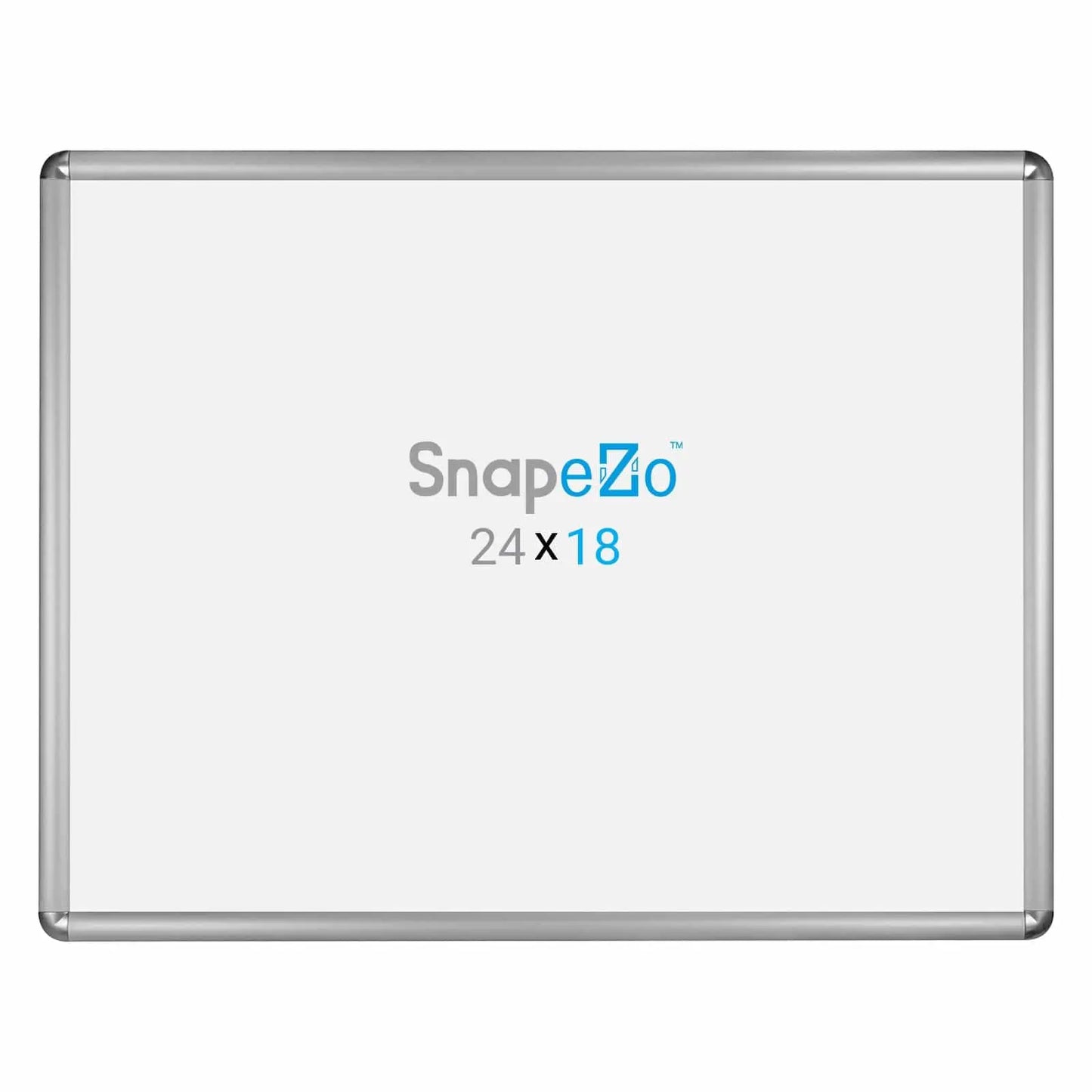 18x24 Silver SnapeZo® Round-Cornered - 1" Profile - Snap Frames Direct