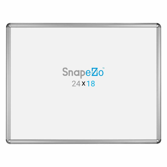 18x24 Silver SnapeZo® Round-Cornered - 1" Profile - Snap Frames Direct