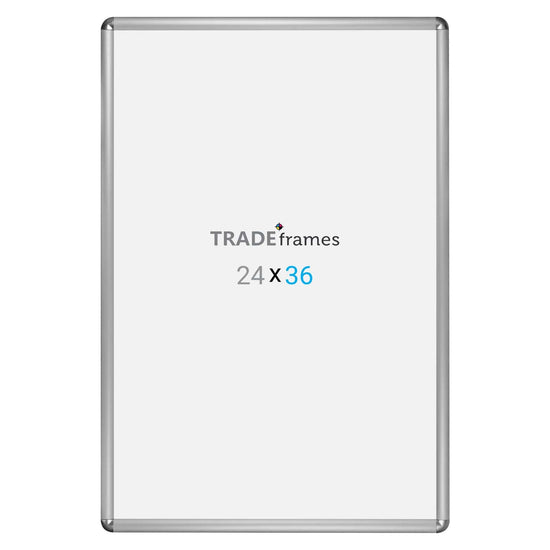 24x36 Silver TRADEframe Round-Cornered - 1" Profile - Snap Frames Direct