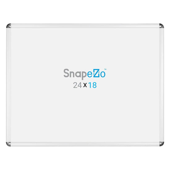18x24 White SnapeZo® Round-Cornered - 1" Profile - Snap Frames Direct