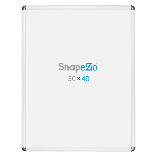 30x40 White SnapeZo® Round-Cornered - 1.25" Profile - Snap Frames Direct